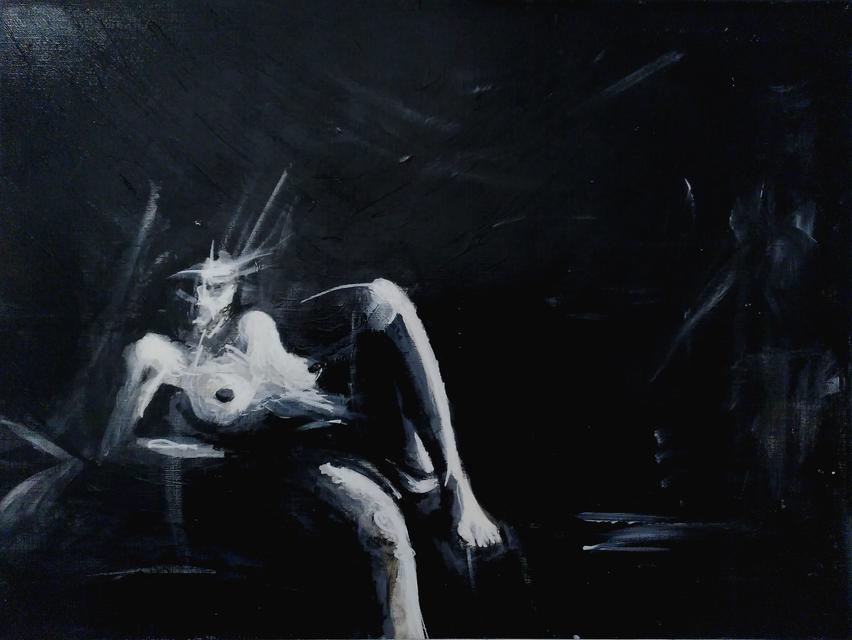 Re-Clining #1 - 2023 | 36x48cm | acrylic on paper